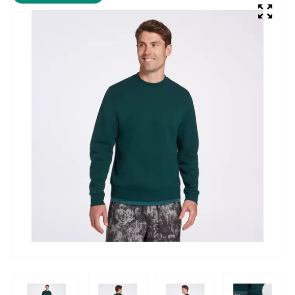 Vrst green fleece pullover sweater and shorts set size small - Picture 4 of 12